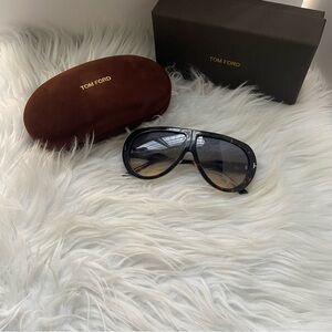 Tom Ford Black Sunglasses with Brown Accents